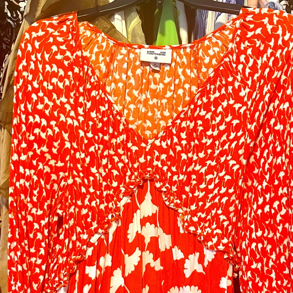 Diane Von Furstenberg for Target Orange and White Floral Dress
